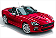 Fiat 124 Spider Cabrio in Lisbon, Algarve Portugal